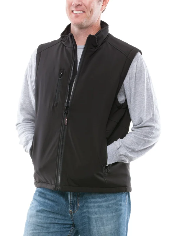 Refrigiwear Men's Warm Insulated Softshell Vest with Micro-Fleece Lining (Black - Medium)