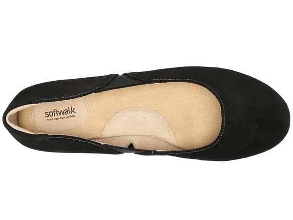SoftWalk Norwich Flat - Women's - Black Suede