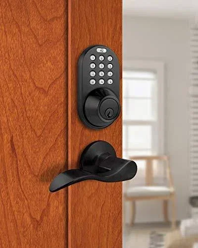 Milocks DFL-02OB Electronic Touchpad Entry Keyless Deadbolt and Passage Lever Combo Oil Rubbed Bronze