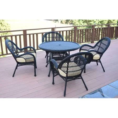 August Grove Mangum 5 Piece Dining Set with Cushions - Beige