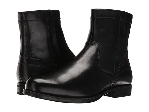 Florsheim Men's Midtown Plain Toe Zip Boot, Size: 16, Black