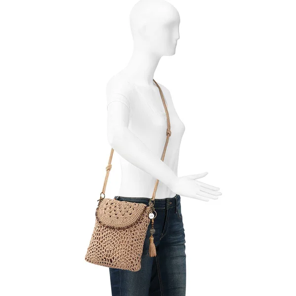 The Sak Sayulita Crochet Flap Crossbody Bamboo