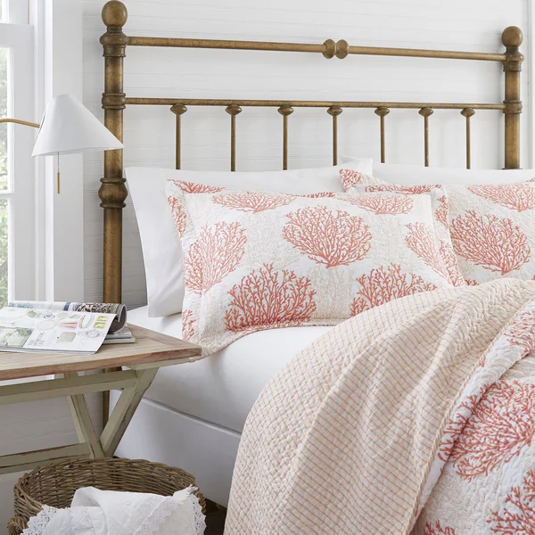 Laura Ashley Coral Coast Quilt Set King
