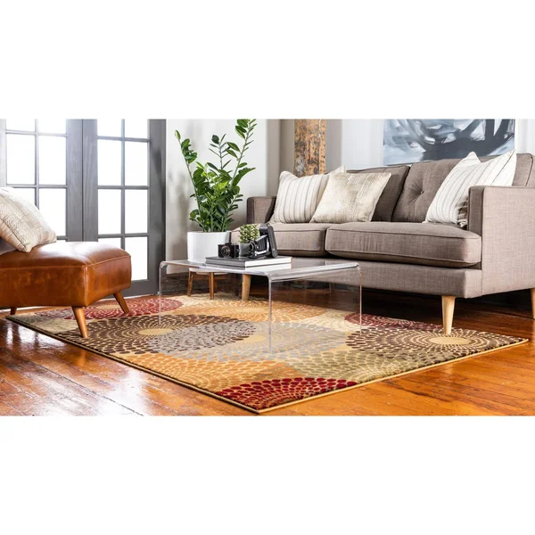 Unique Loom Java Barista Area Rug - 9& x 12& Beige