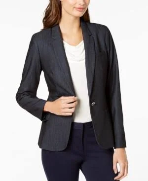 Calvin Klein One-Button Blazer - Charcoal - Size 8