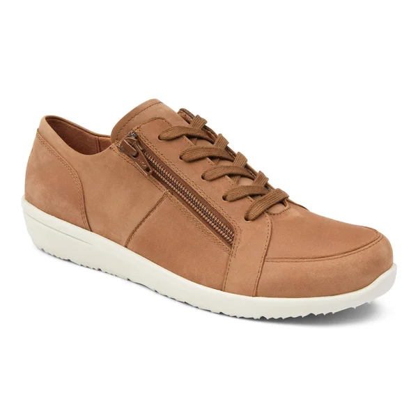 Women's Vionic Abigail Lace Up Sneaker Wheat Nubuck 7 M