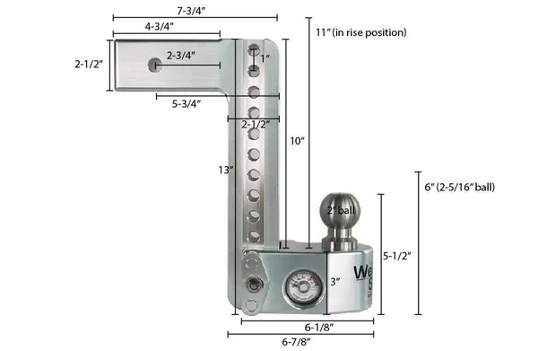 Weigh Safe Adjustable Ball Mount WS10-2.5-KA
