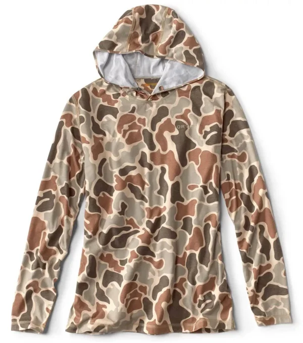 Orvis Drirelease Pullover Hoodie Blue Wash Print - L