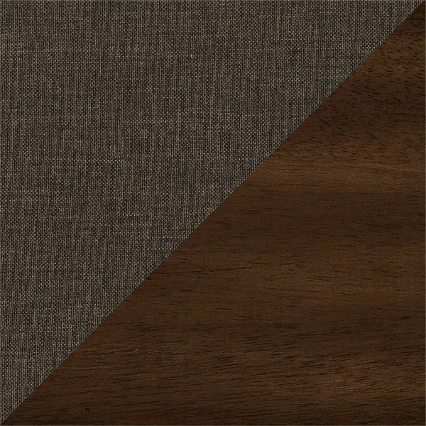 Pemberly Row Fabric Upholstered Accent Chair in Chocolate and Walnut