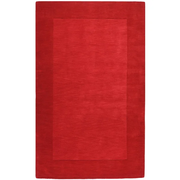 Hand-Loomed Risor Solid Bordered Wool Area Rug - 7&6 x 9&6 Red