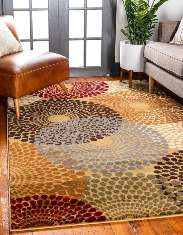 Unique Loom Java Barista Area Rug - 9& x 12& Beige