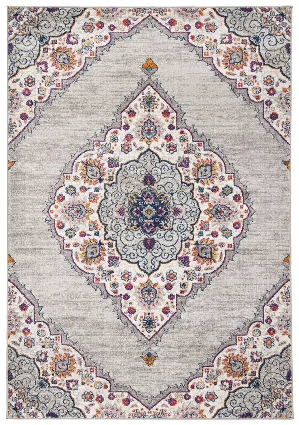 Safavieh Madison MAD153R 6&7x22 x 6&7x22 Square Light Grey - Fuchsia Area Rug