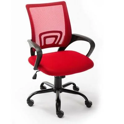 Art Life Mid Back Office Chair - Adjustable Rolling Swivel Chair, Mordern Mesh Computer Chair(Red) Inbox Zero Upholstery Color: Red