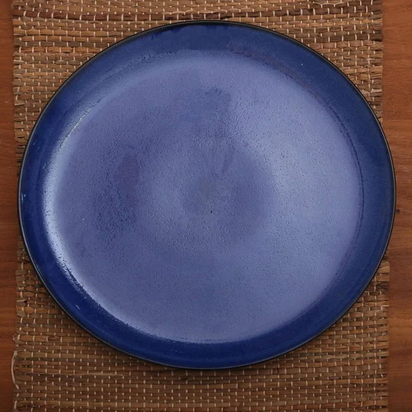 Blue Ceramic Plates Handcrafted in Bali (Pair)