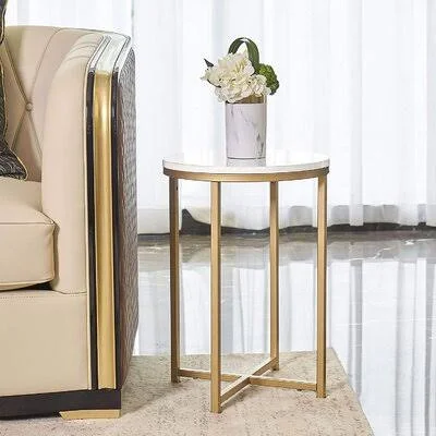 Cross Legs End Table Mercer41 Table Base Color: Golden