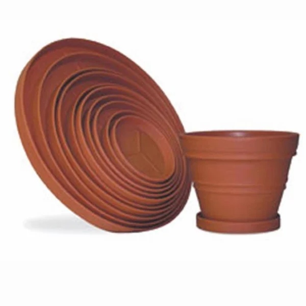 Round Resin Planter Saucers - Size: 22.25 Diam. Inches, Pink