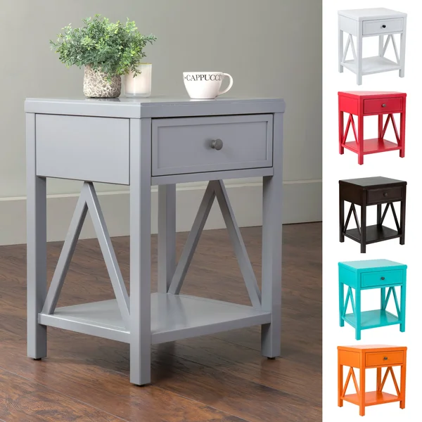 The Gray Barn Latigo Acacia Wood End Table - Turquoise