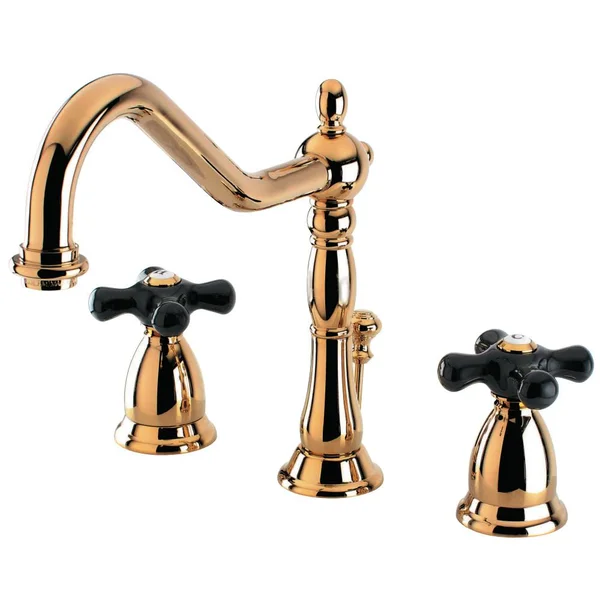 Kingston Brass Ks1992pkx Widespread Lavatory Faucet, Polished Brass