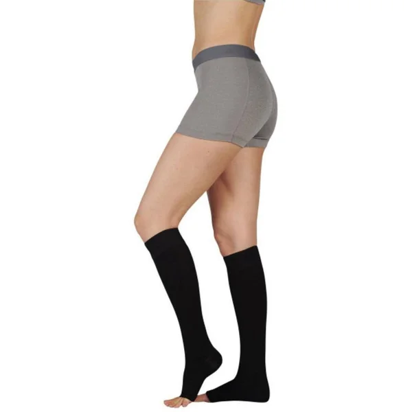 Juzo Soft 20-30 mmHg Open Toe Knee High, V, Short, White