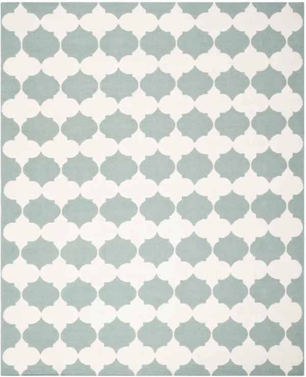 Safavieh Dhurries Blue/Ivory Area Rug; 9& x 12&