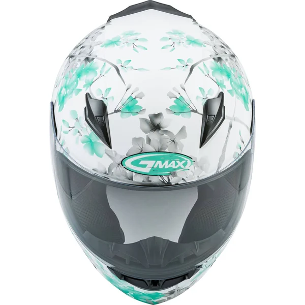 GMAX FF-49 Full-Face Blossom Helmet - Matte White/Teal/Grey - Medium