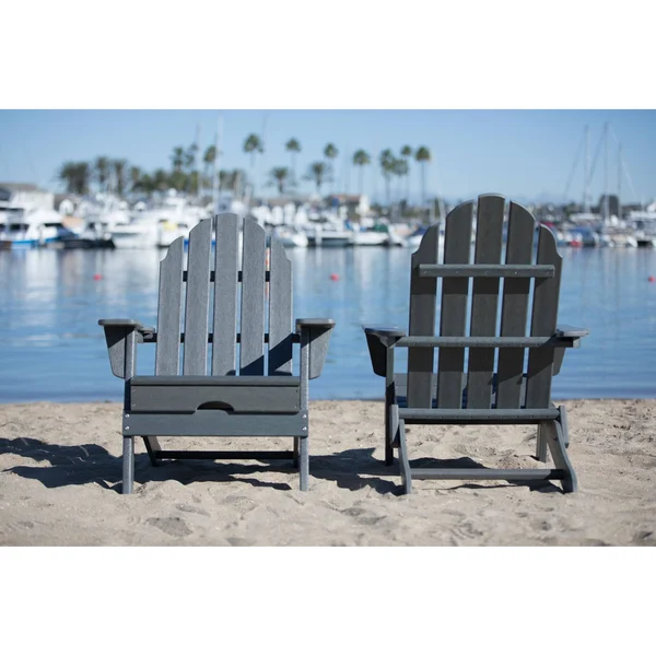 Luxeo Balboa White Folding Adirondack Patio Chair (2-Pack)