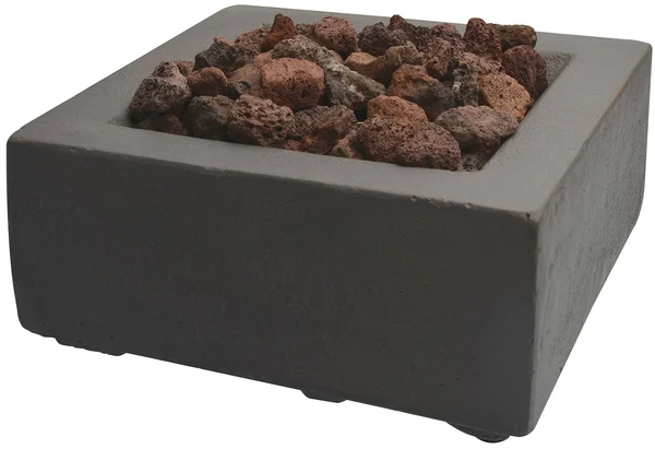 Bond Tabletop Umbrella Hole Mounted GAS Firebowl with Lava Rock Square