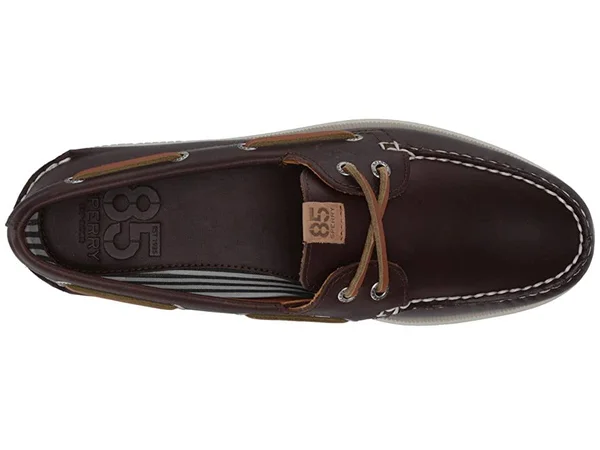 Sperry Top-Sider Men's Authentic Original 2-Eye 85th Anniversary Shoe - Size: 8.5, Brown/White Leather