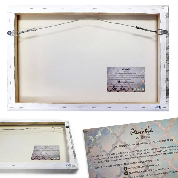 Oliver Gal &Milan Sign& Fashion and Glam Wall Art Canvas Print - Gray, White (15 x 10)