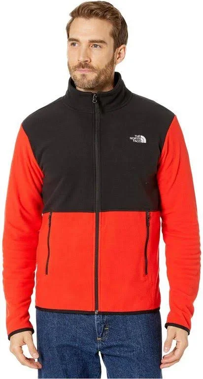 The North Face Men's TKA Glacier Full Zip Jacket Fiery Red/TNF Black, XXL