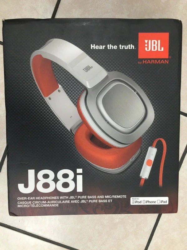 JBL J88i Premium Over-Ear Headphones with Microphone - White