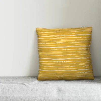 Burban Wavy Lines Stripped Throw Pillow Zipcode Design Color: Yellow, Size: 18x22 x 18x22