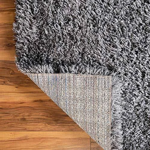 Infinity Collection Solid Shag Area Rug by Rugs.com – Smoke 7& x 10& High-Pile Plush Shag Rug Perfect for Living Rooms, Bedrooms