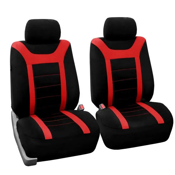 FH Group Universal Fit AIRBAG Compatible Sports Full Set Seat Covers: Red