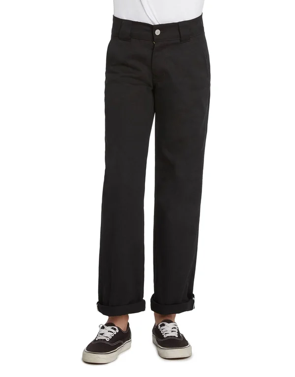 Dickies Boys& Relaxed Fit Utility Pants - Black Size 12 (L10455)
