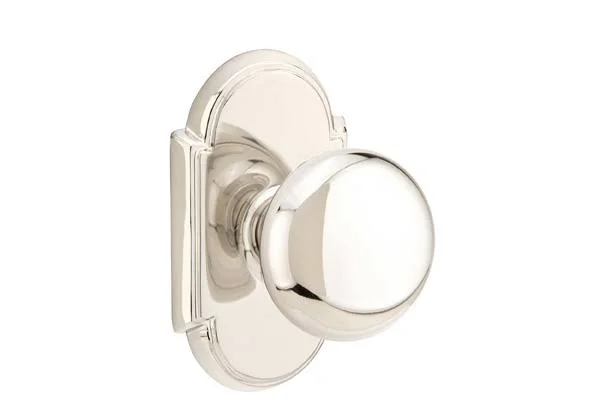 Emtek Providence Knob Classic Brass Dummy Pair NO. 8 Rosette Polished Nickel