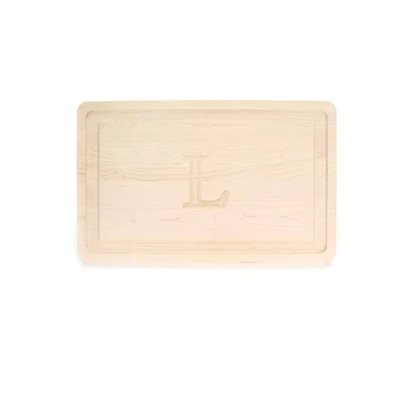 Bigwood Boards 220-L Carving Board - Rectangular Carving Board with Juice Well, Large Monogrammed Cutting Board with Juice Groove
