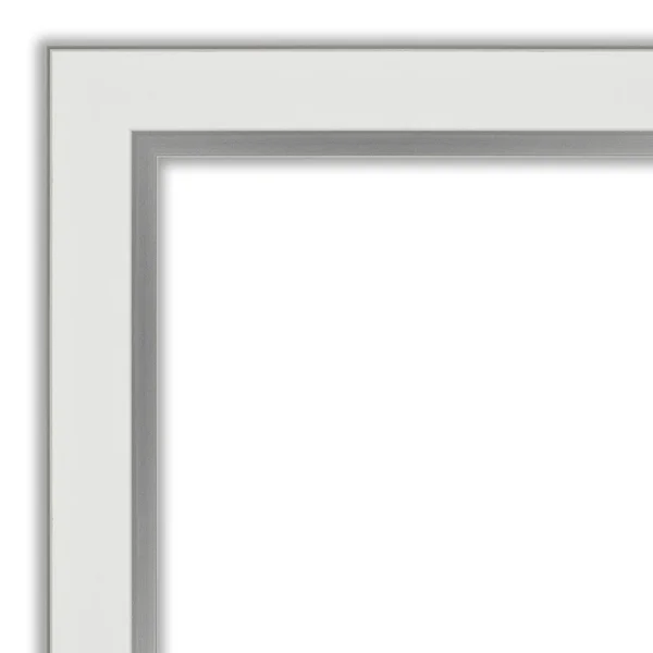 Choose Your Custom size - 34-in SIDE, Eva White Silver Narrow Framed Wall Mirror - 41 x 34-Inch