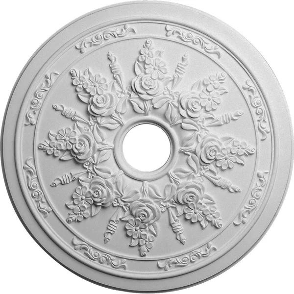 23 5/8x22OD x 4x22ID x 1 1/2x22P Rose and Ribbon Ceiling Medallion (Fits Canopies Up to 4x22), Hand-Painted Cloud Burst Crackle