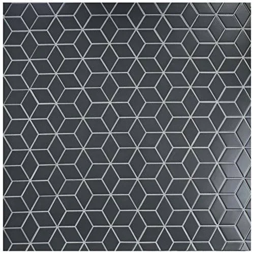 SomerTile 10.5x12.125-inch Victorian Rhombus Matte Grey Porcelain Mosaic Floor and Wall Tile (10 tiles/9.04 sqft.) Case