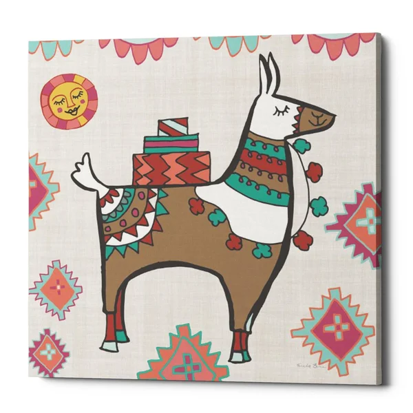 Epic Graffiti Playful Llamas I by Farida Zaman - Giclee Canvas Wall Art, 12x22X12x22 37x22 x 37x22