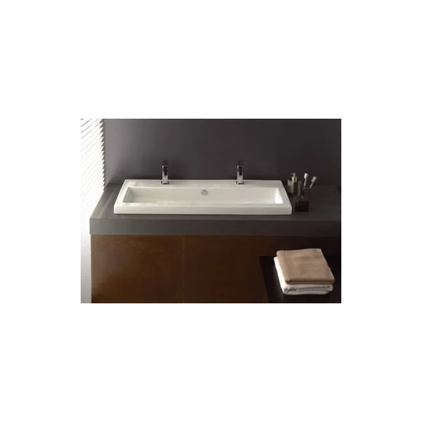 Nameeks 4003011B Tecla 39-3/8x22 Ceramic Wall Mounted - Drop in Bathroom Sink with White, Two Hole