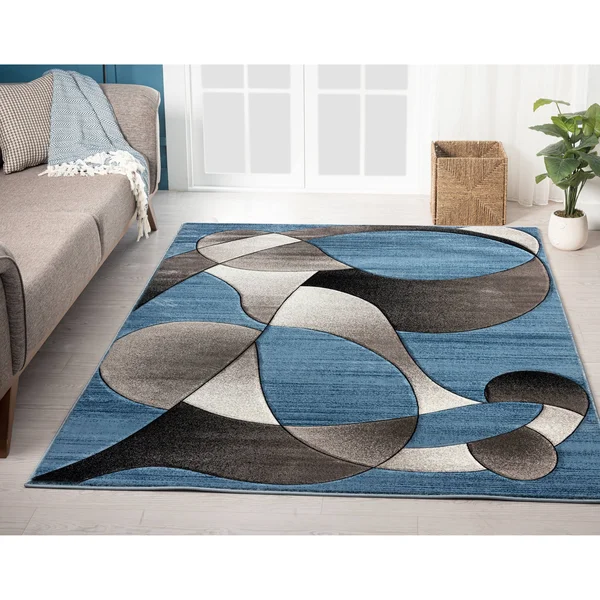 Rhodes Collection Abstract Designed Area Rug - 2'8'' x 8'1'' - Mint Green
