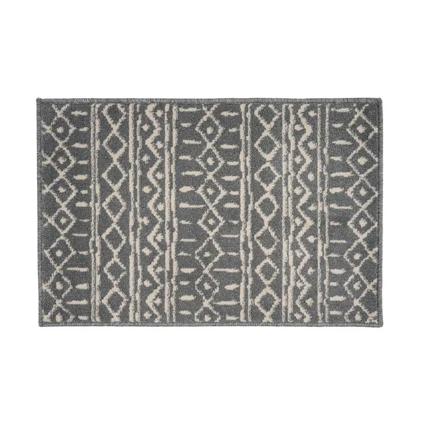 World Rug Gallery Distressed Bohemian Gray 2 ft. x 3 ft. Trellis Rug