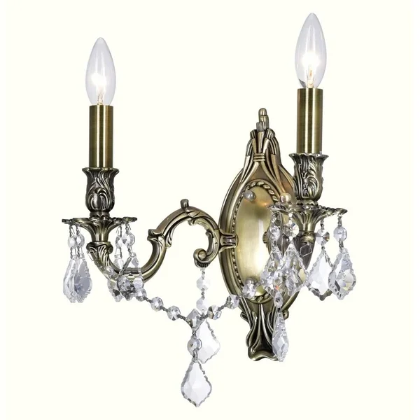 CWI Lighting 2 Light Wall Sconce with Antique Brass Finish 2038W9AB-2