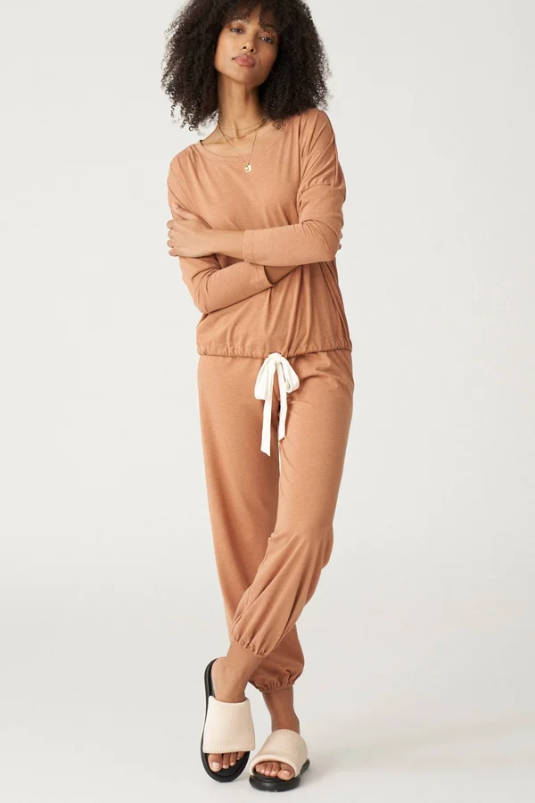 Eberjey Heather Slouchy Top Pecan