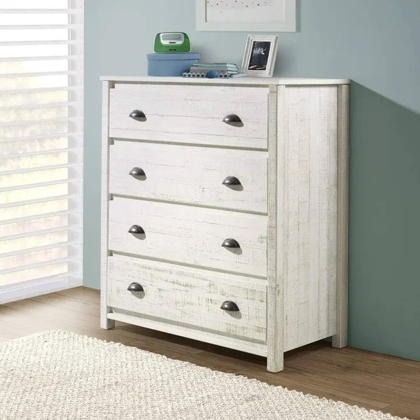 Alaterre Furniture Rustic 4-Drawer Chest, Rustic Gray