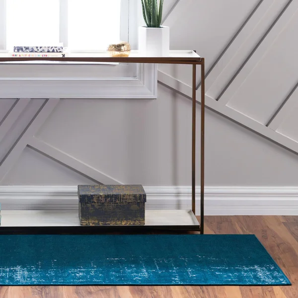 Valencia Blue 10 ft Runner Area Rug