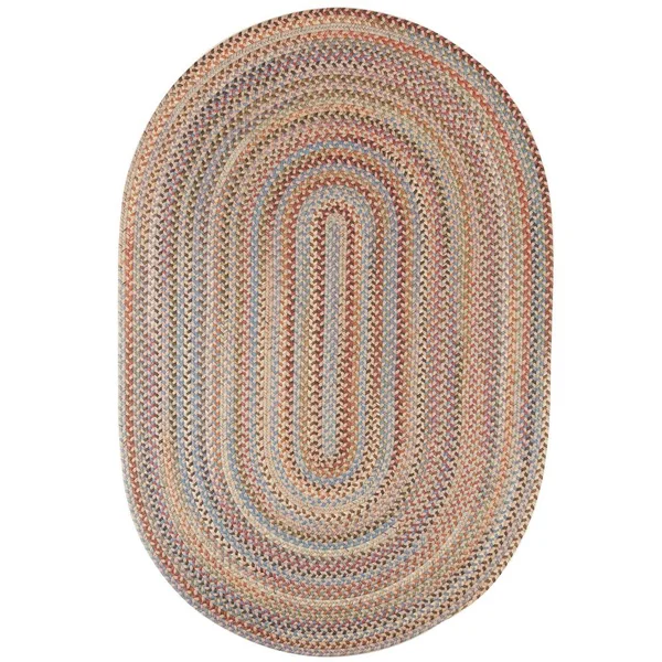 Rhody Rug Greenwich Butterfield Multi 3 ft. x 5 ft. Oval Indoor Braided Area Rug