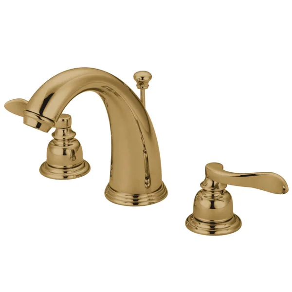Kingston Brass KB8982NFL NuWave French Widespread Lavatory Faucet with ABS & Brass Pop-Up Polished Brass